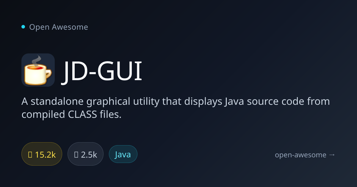 JD-GUI — Java Decompiler GUI Tool | Open Awesome