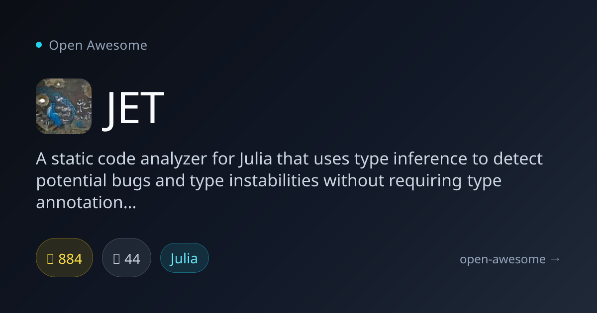 JET — Static Code Analyzer for Julia | Open Awesome