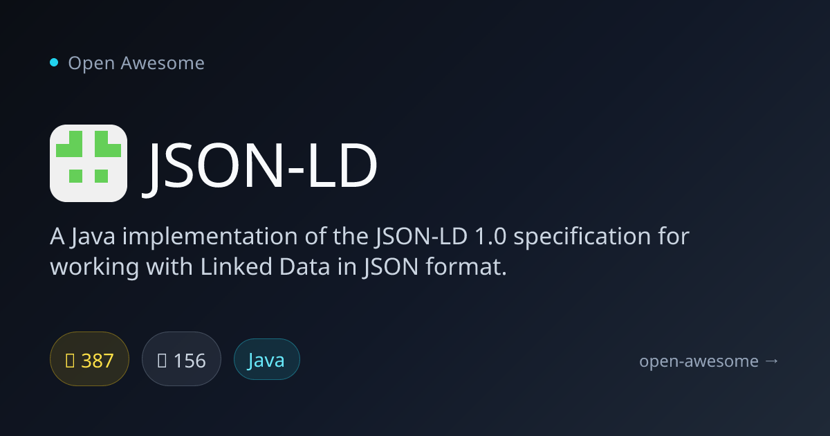 JSON-LD — Java JSON-LD Implementation | Open Awesome