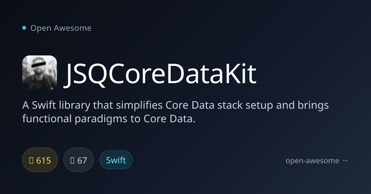 JSQCoreDataKit — Swift Core Data Stack | Open Awesome