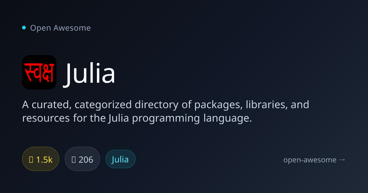 Julia — Julia Package Directory | Open Awesome
