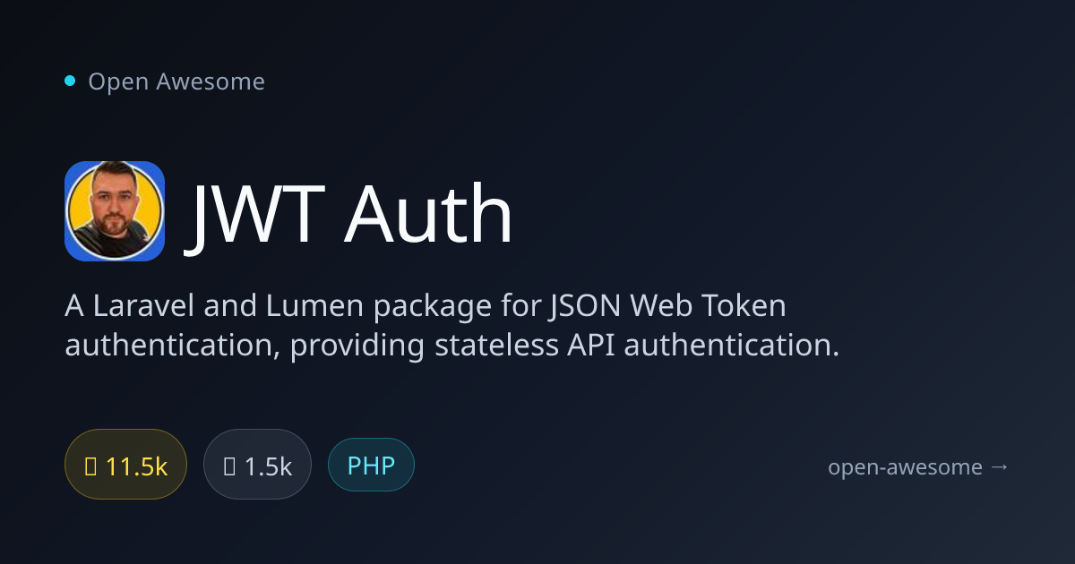 JWT Auth — Laravel JWT Authentication | Open Awesome