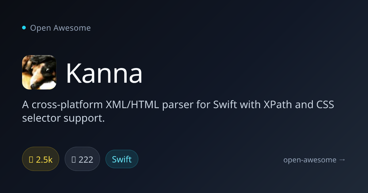Kanna — Swift XML/HTML Parser | Open Awesome