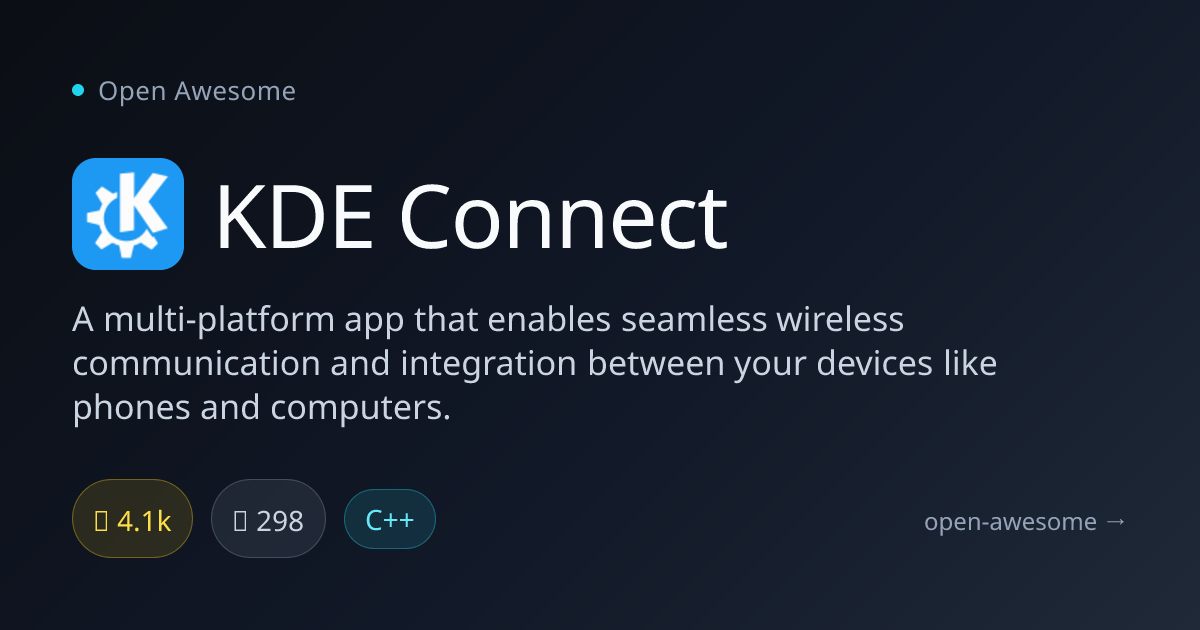 KDE Connect — Multi-Platform Device Integration | Open Awesome