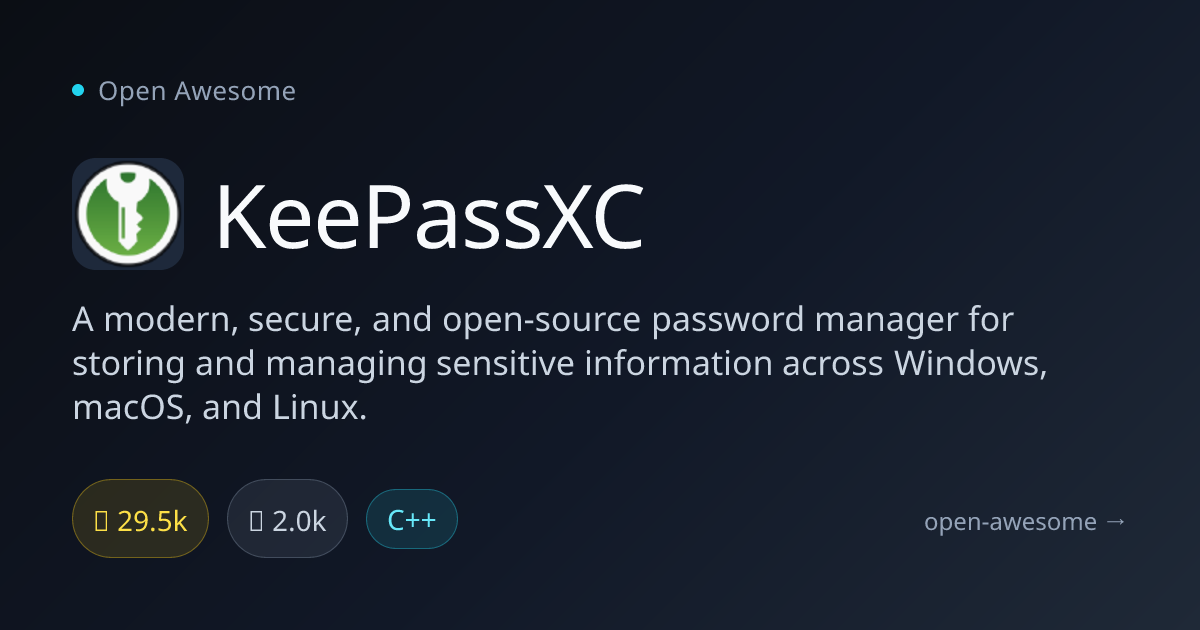 KeePassXC — Modern Password Manager | Open Awesome
