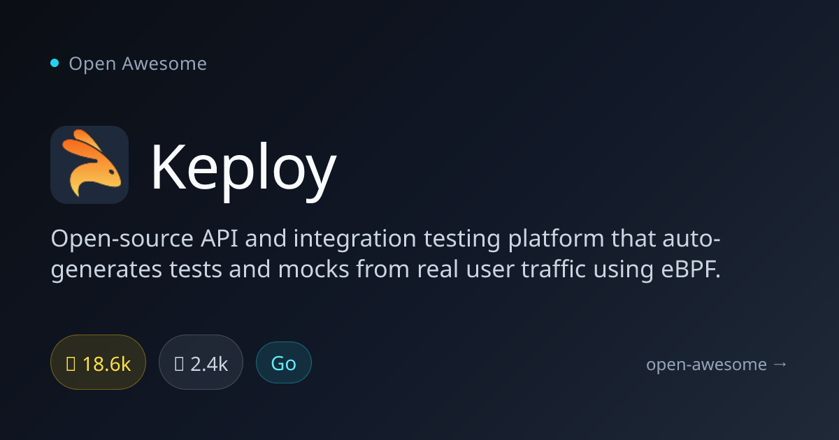 Keploy — API Testing Platform with eBPF | Open Awesome