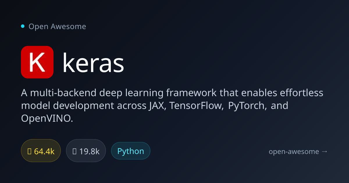 keras — Multi-Backend Deep Learning | Open Awesome