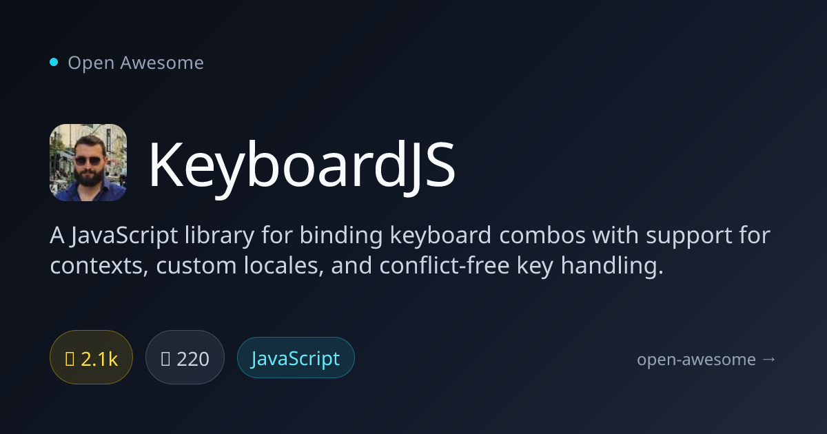 KeyboardJS — Keyboard Combo Binding Library | Open Awesome