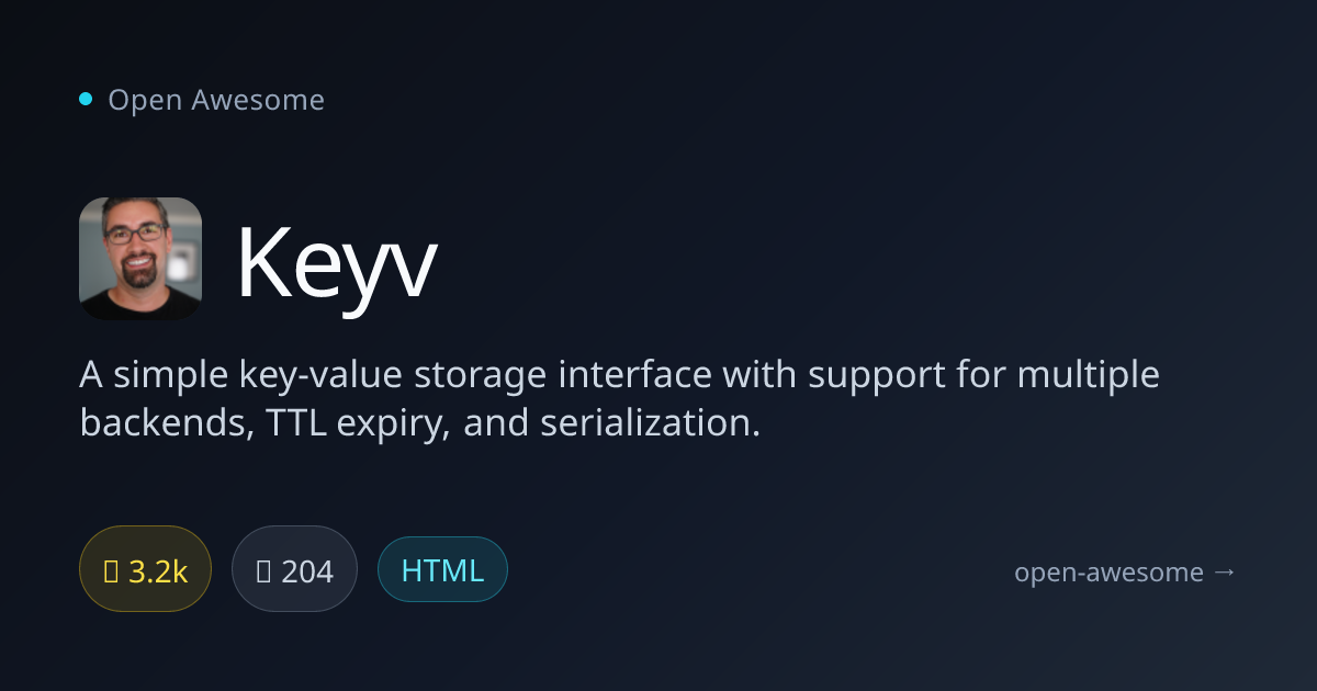 Keyv — Simple Key-Value Storage Interface | Open Awesome