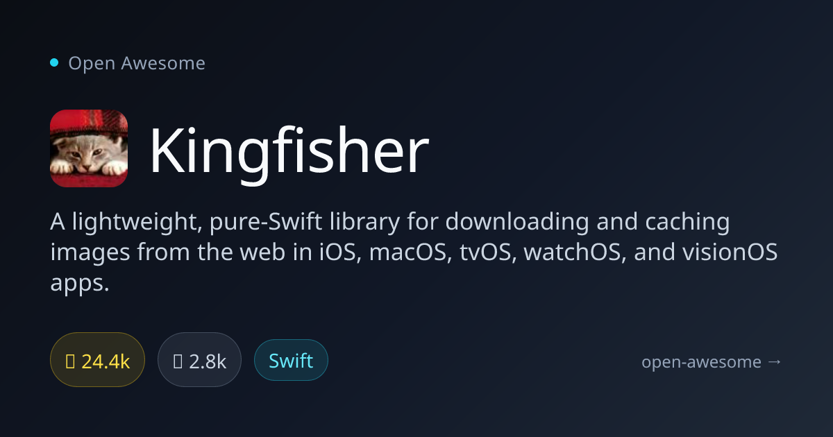 Kingfisher — Swift Image Download Library | Open Awesome