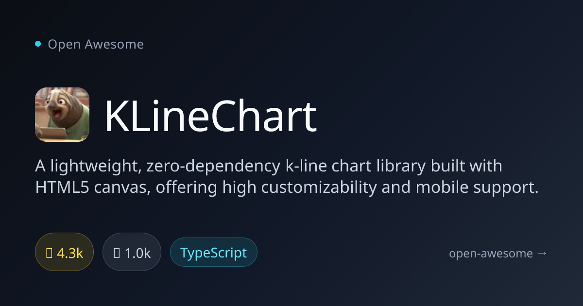 KLineChart — Lightweight K-Line Chart Library | Open Awesome