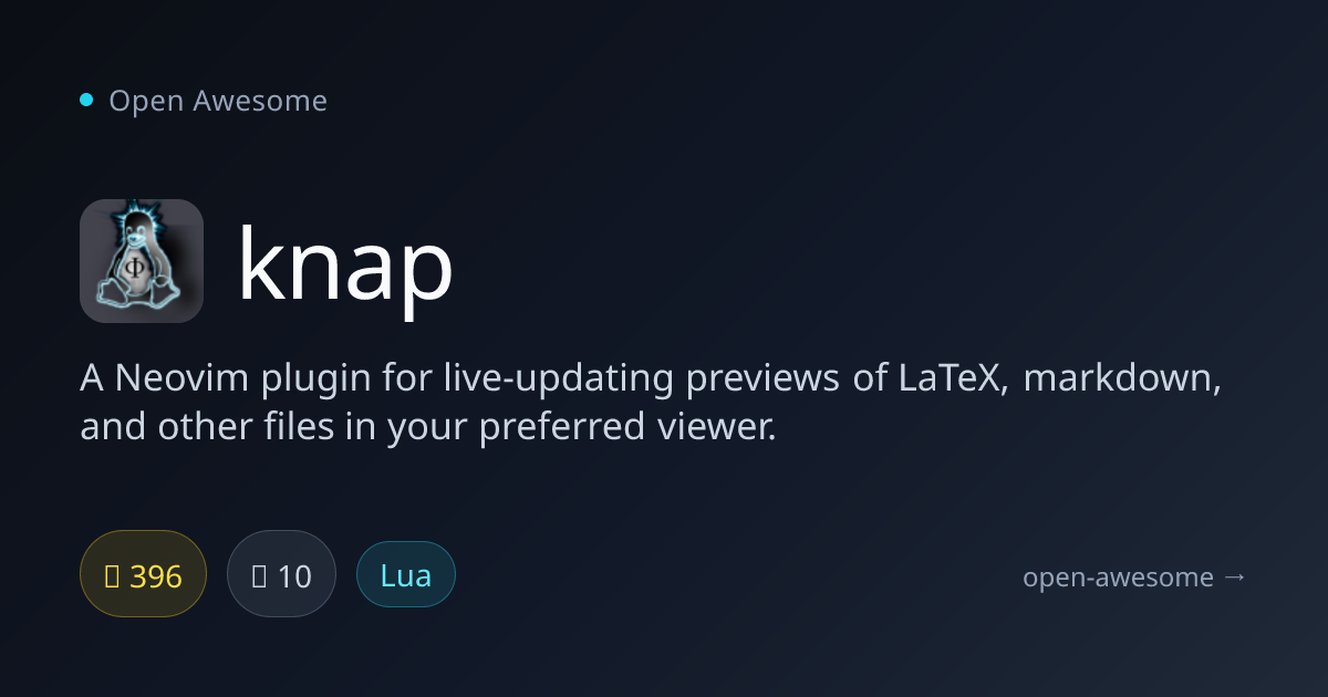 knap — Neovim Live Preview Plugin | Open Awesome