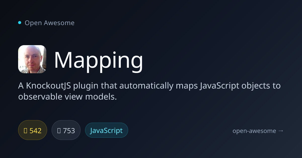 Mapping — KnockoutJS Object-to-Observable Mapper | Open Awesome
