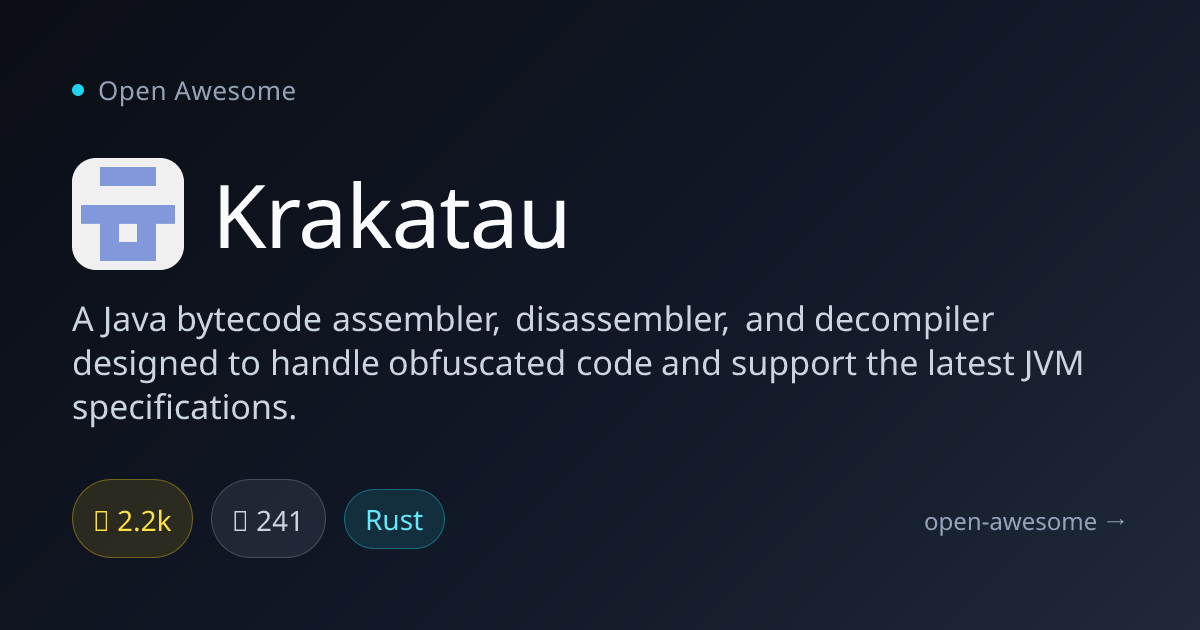Krakatau — Java Bytecode Toolkit | Open Awesome
