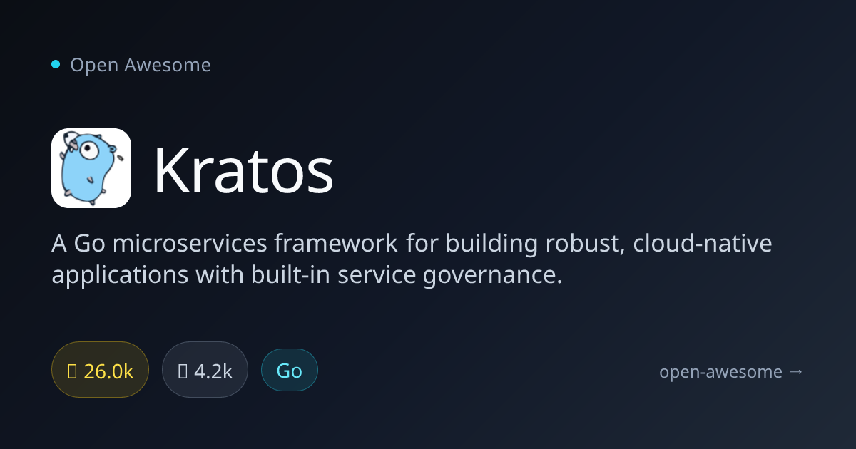 Kratos — Go Microservices Framework for Cloud Apps | Open Awesome