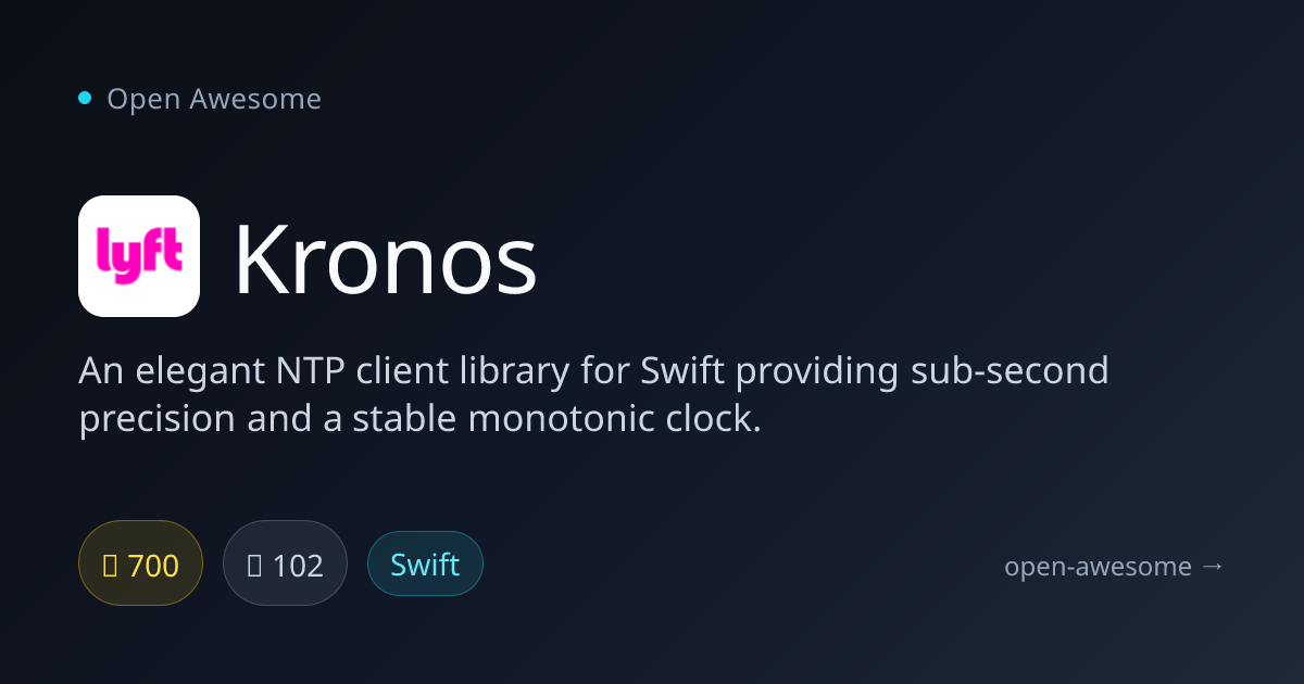 Kronos — Elegant NTP Client for Swift | Open Awesome