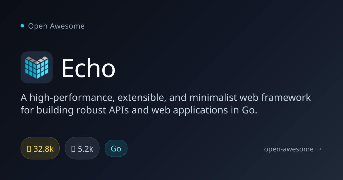 Echo — Minimalist Go Web Framework | Open Awesome