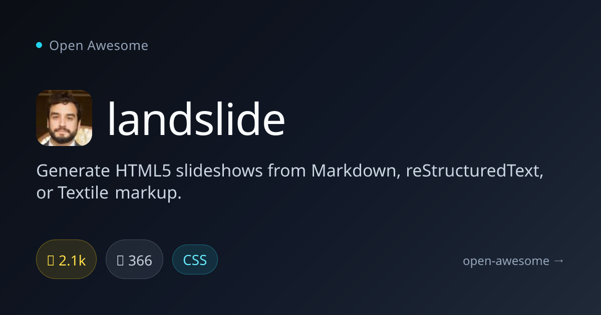 landslide — HTML5 Slideshow Generator | Open Awesome