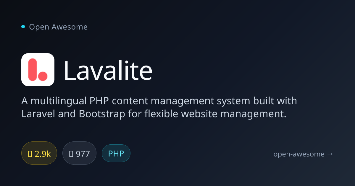 Lavalite — Multilingual PHP CMS | Open Awesome