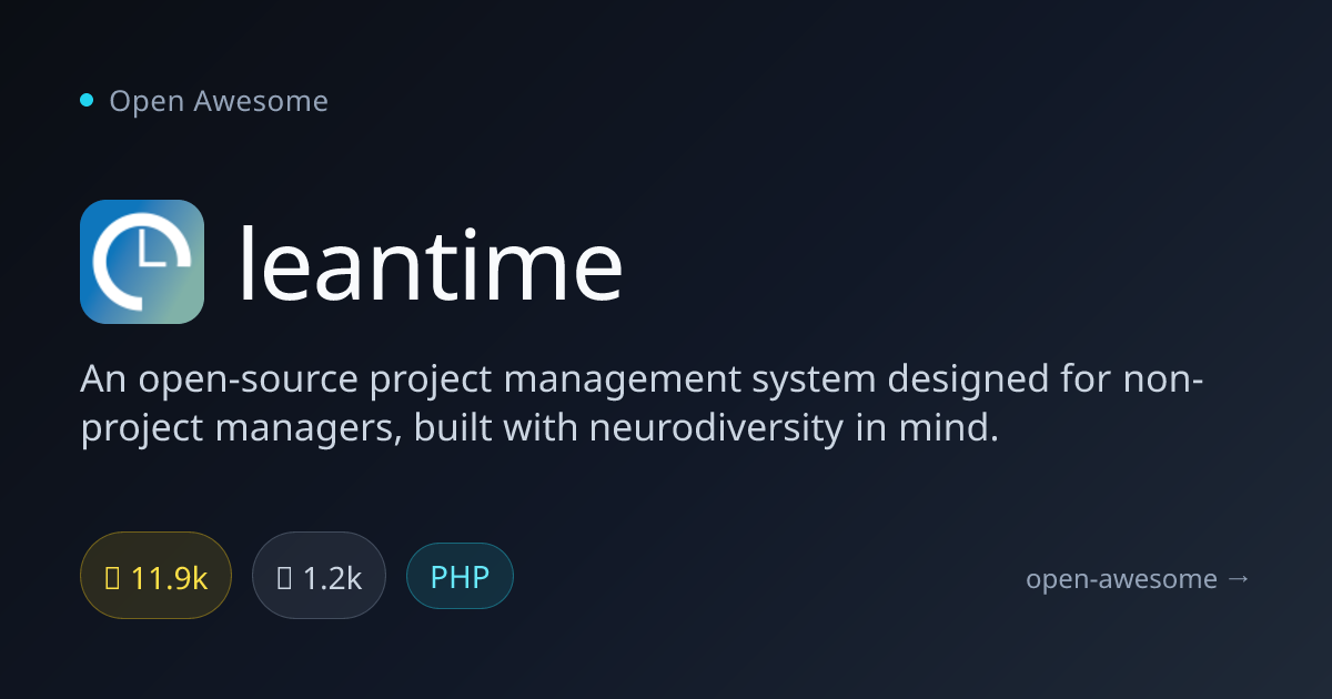 leantime — Neurodiverse Project Management | Open Awesome