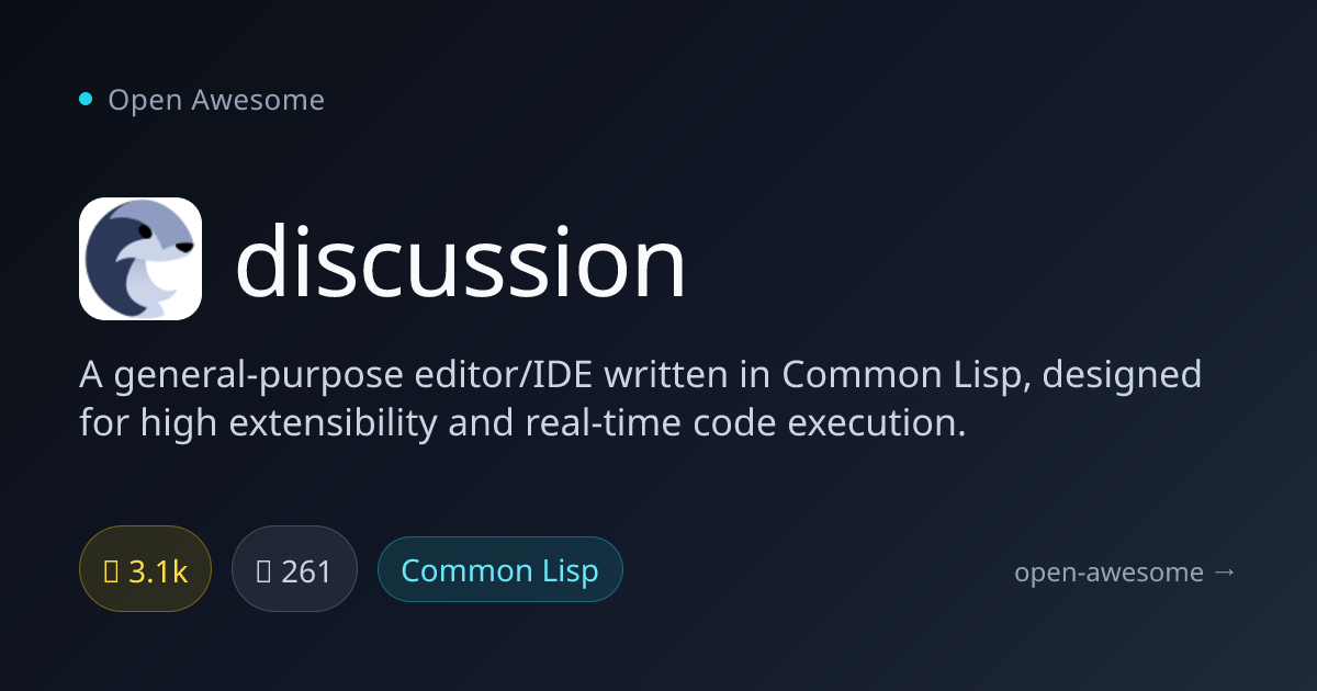 discussion — Common Lisp Editor/IDE | Open Awesome