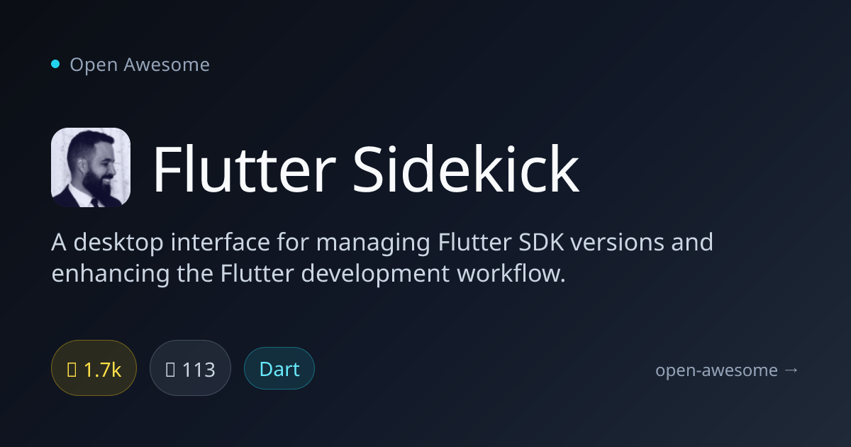 Flutter Sidekick — Flutter SDK Management Desktop Tool | Open Awesome