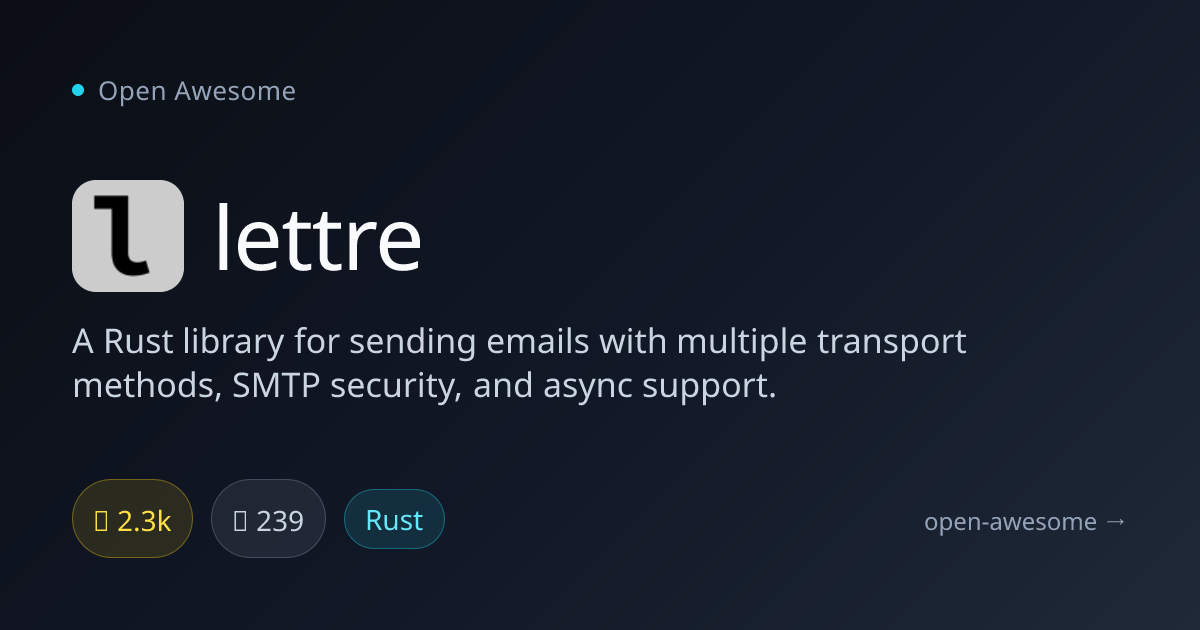 lettre — Email Sending Library | Open Awesome