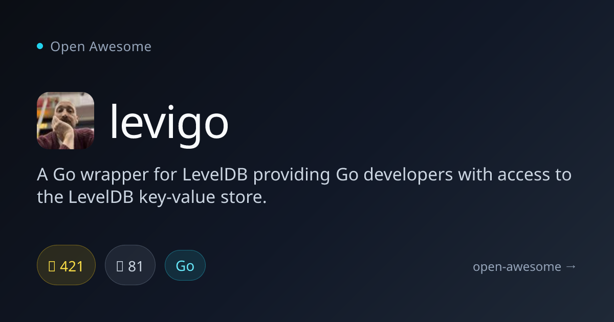 levigo — Go Wrapper for LevelDB Key-Value Store | Open Awesome