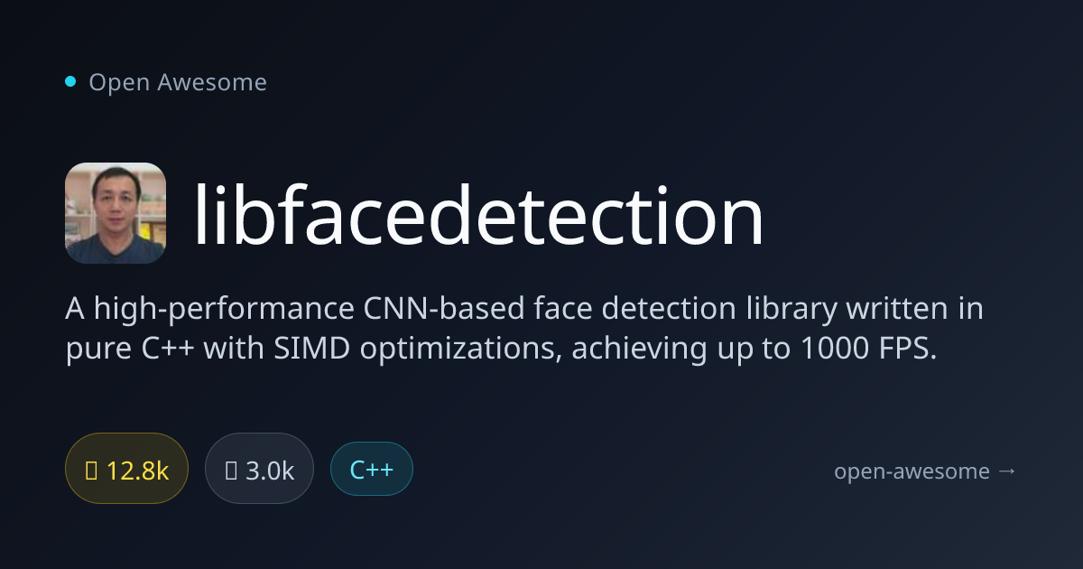 libfacedetection — High-Performance Face Detection | Open Awesome