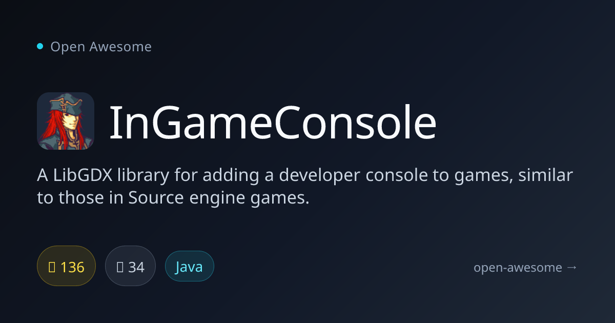 InGameConsole — LibGDX Developer Console | Open Awesome