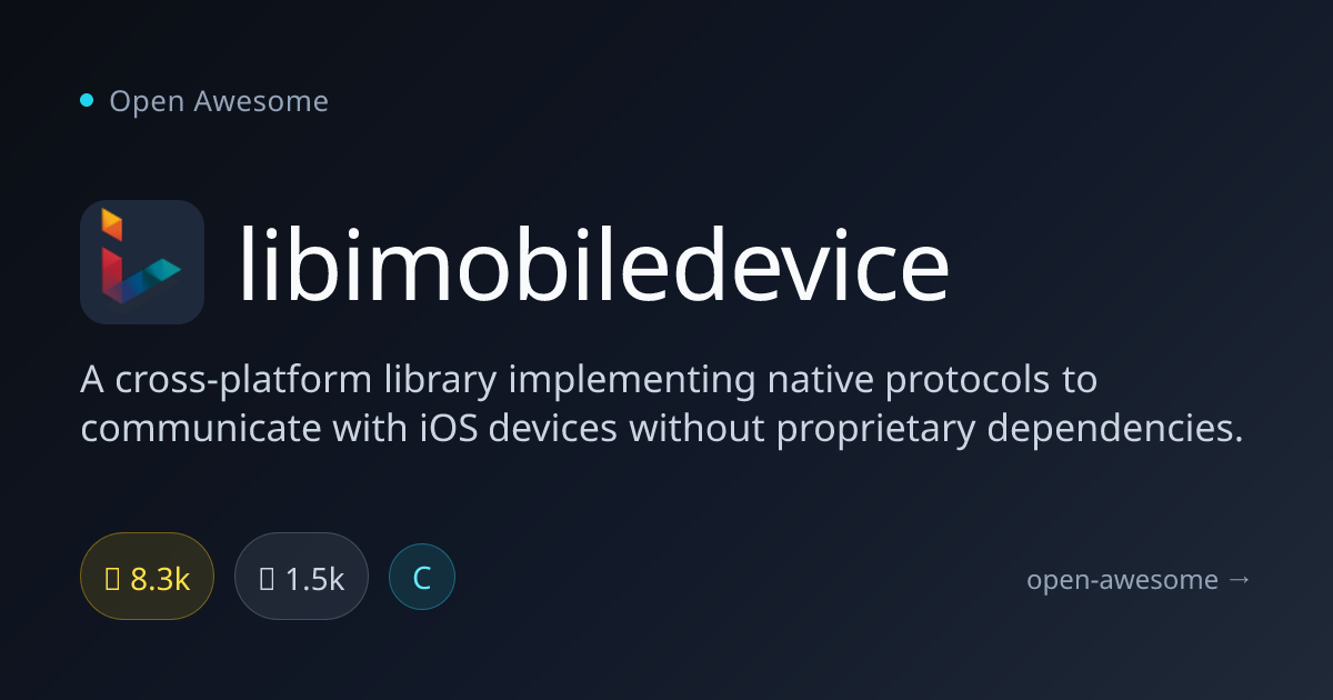 libimobiledevice — Cross-Platform iOS Communication Library | Open Awesome