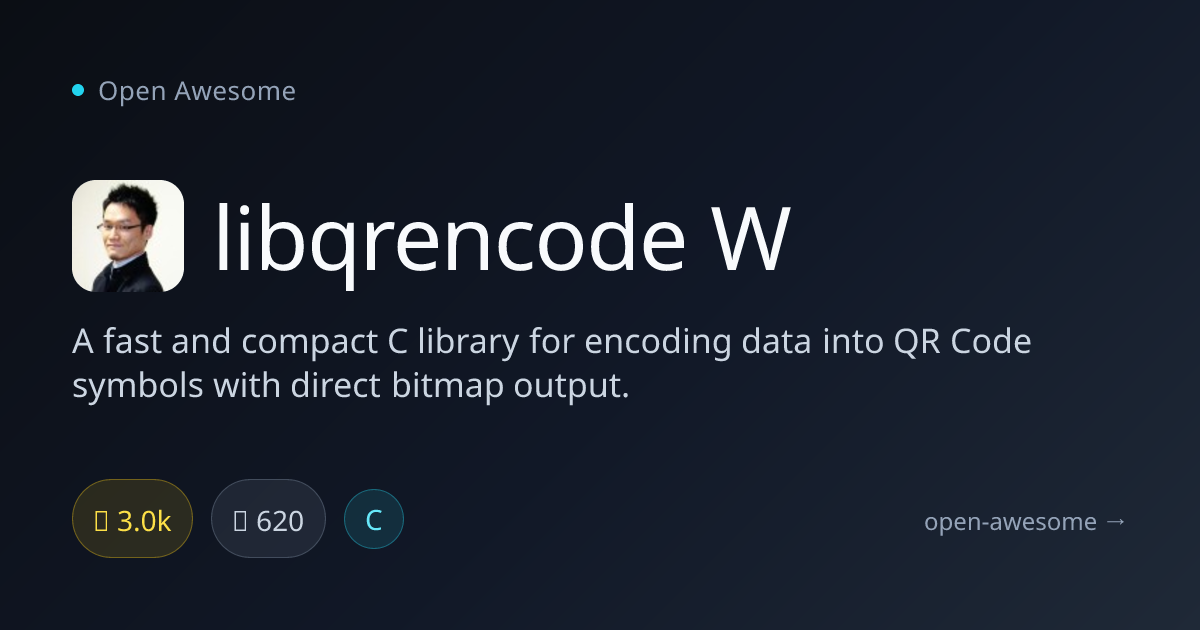 libqrencode W — Fast QR Code Encoding Library | Open Awesome