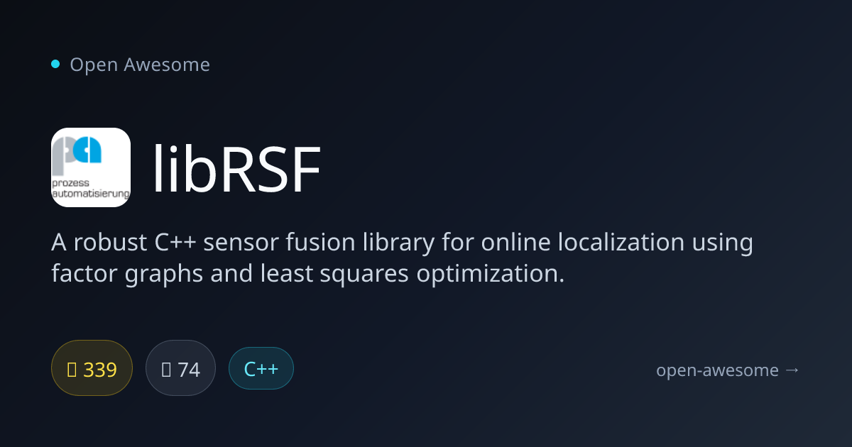 libRSF — C++ Robust Sensor Fusion Library | Open Awesome