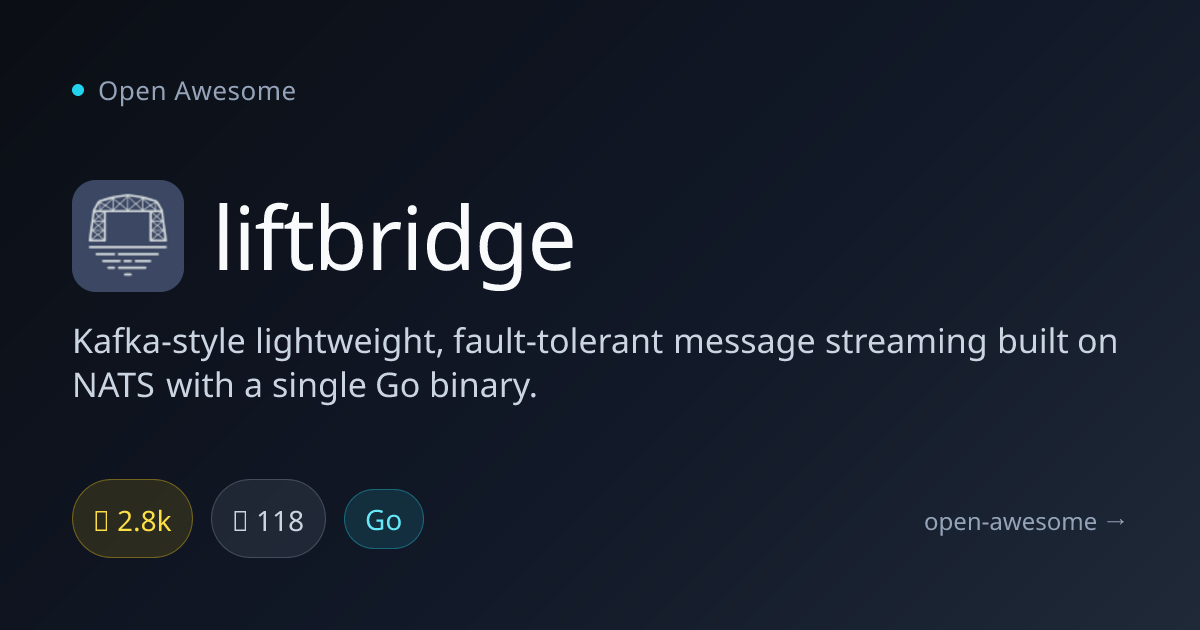 liftbridge — Lightweight NATS Message Streaming | Open Awesome