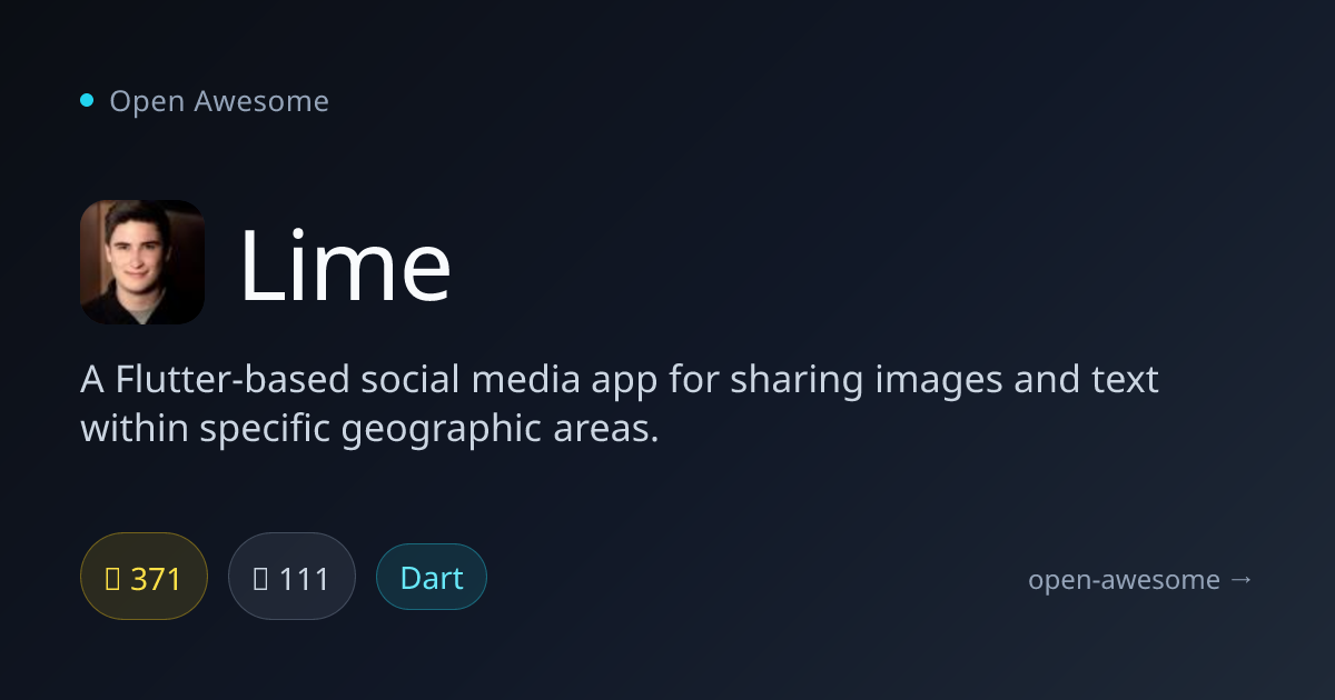 Lime — Flutter Social Media for Local Areas | Open Awesome