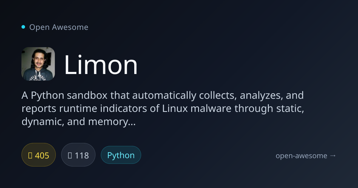 Limon — Python Sandbox for Linux Malware | Open Awesome