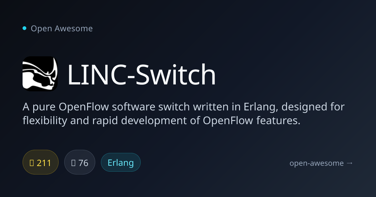 LINC-Switch — Erlang OpenFlow Software Switch | Open Awesome