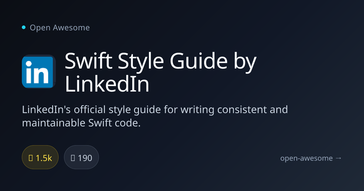 Swift Style Guide by LinkedIn — LinkedIn's Swift Code Style Guide ...