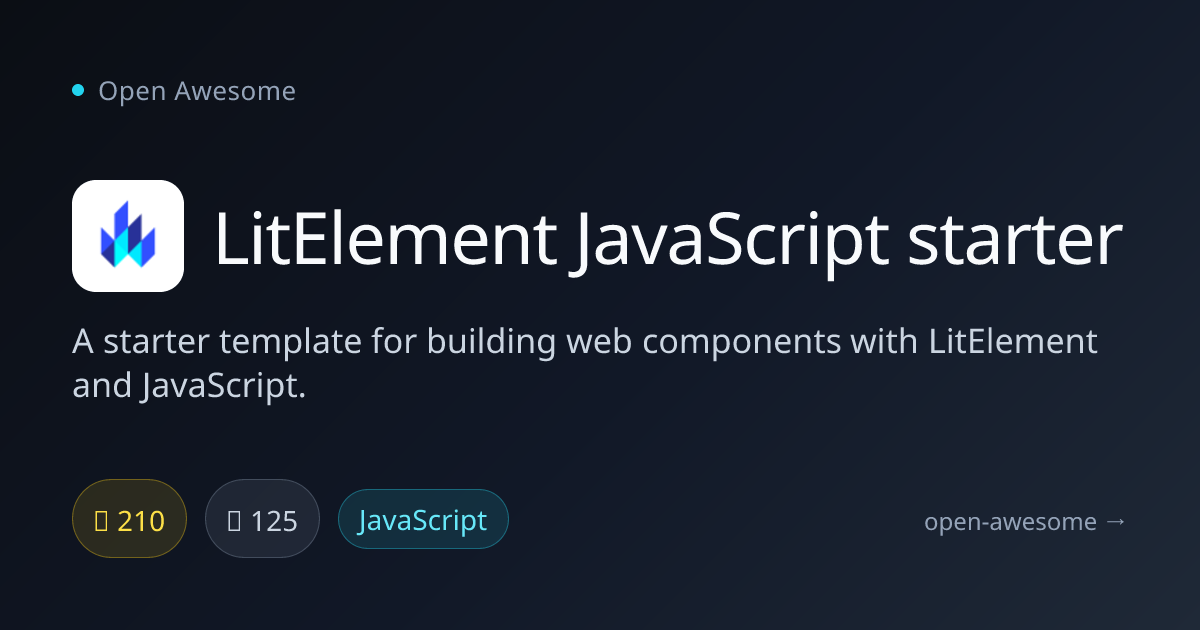 LitElement JavaScript starter — LitElement Web Components Starter ...