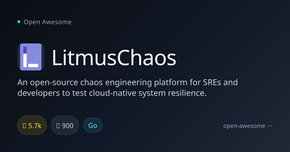 LitmusChaos — Chaos Engineering Platform | Open Awesome