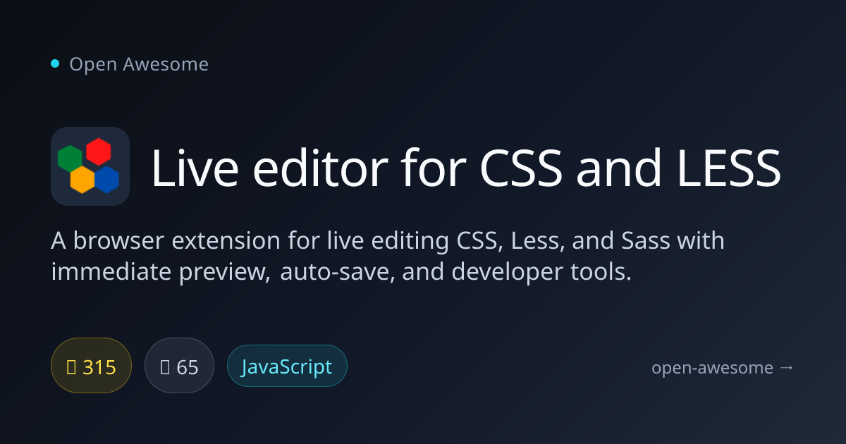 Live editor for CSS and LESS — CSS & LESS Live Editor | Open Awesome