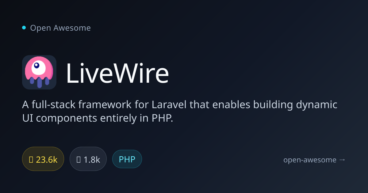 LiveWire — Full-Stack Laravel UI Framework | Open Awesome