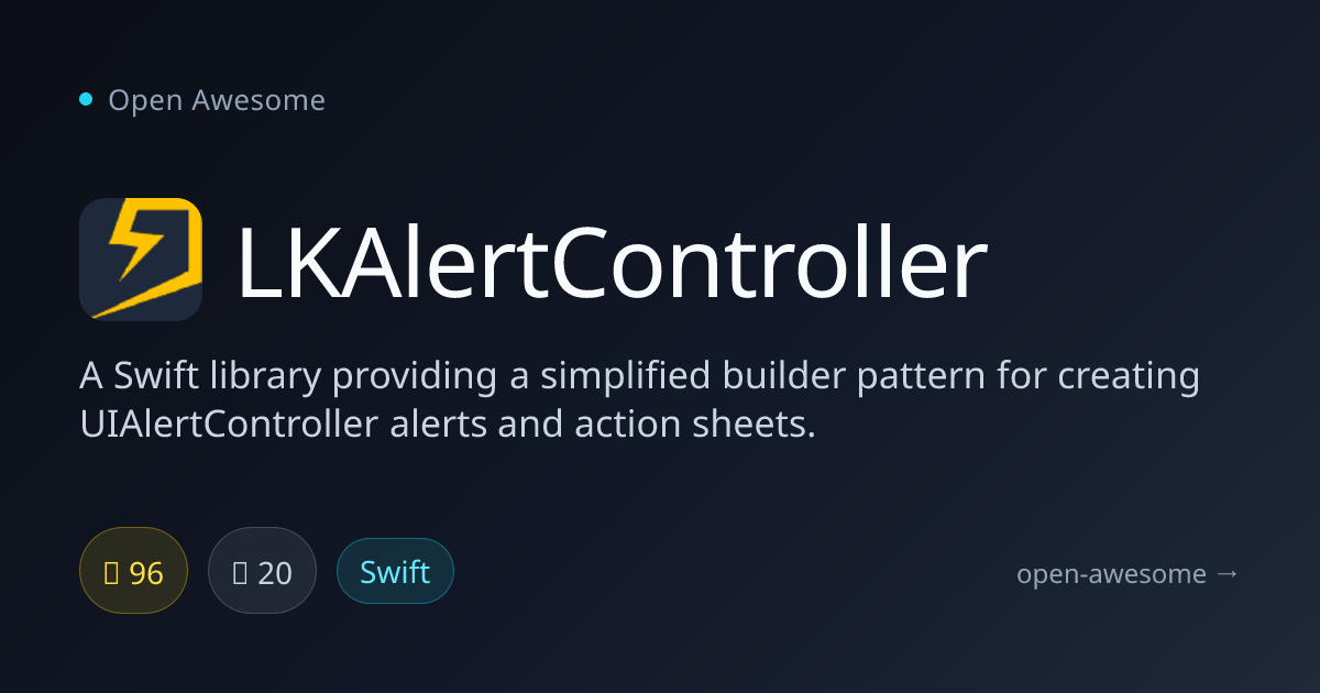 LKAlertController — Swift UIAlertController Builder | Open Awesome