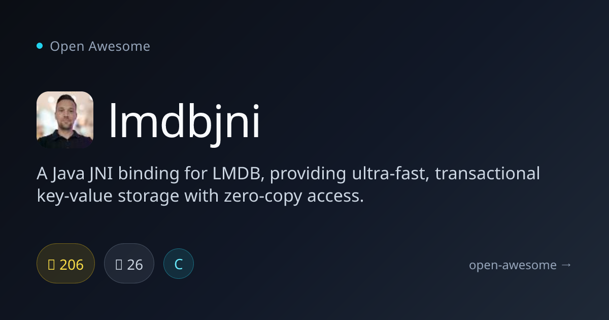 lmdbjni — Java JNI Binding for LMDB | Open Awesome