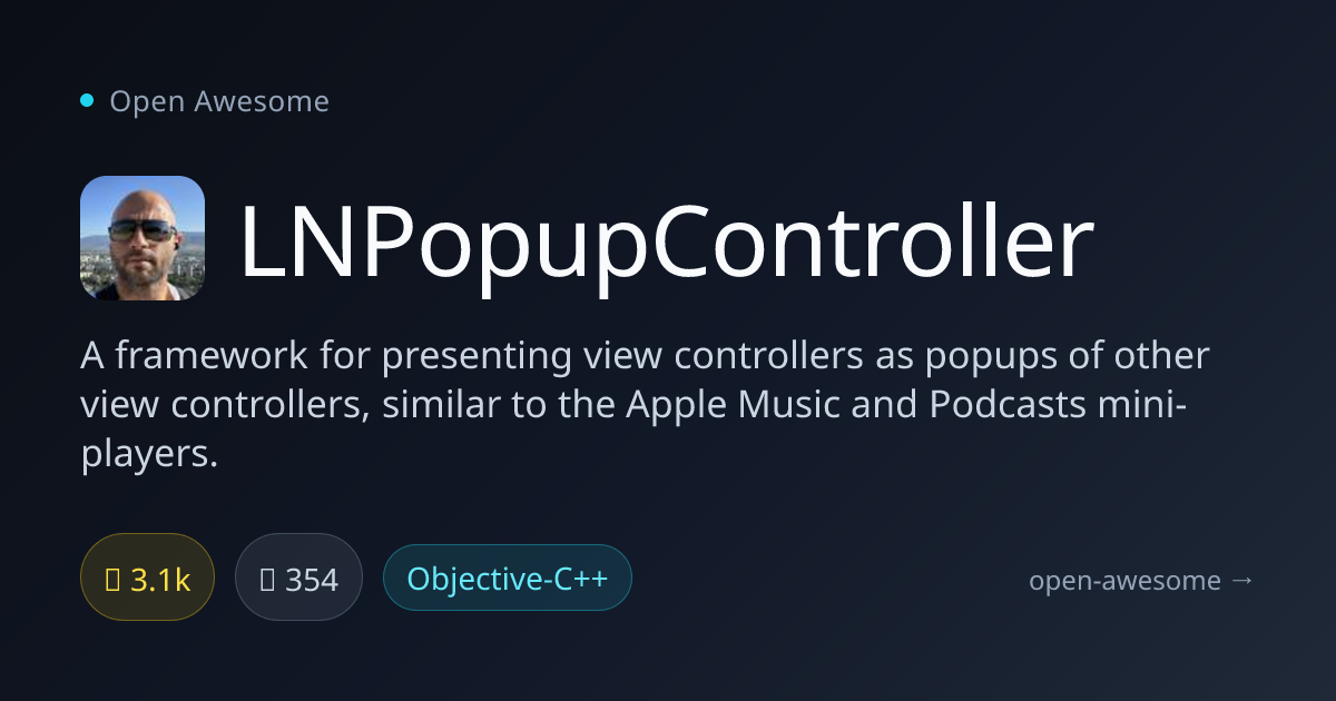 LNPopupController — iOS Popup View Controller | Open Awesome