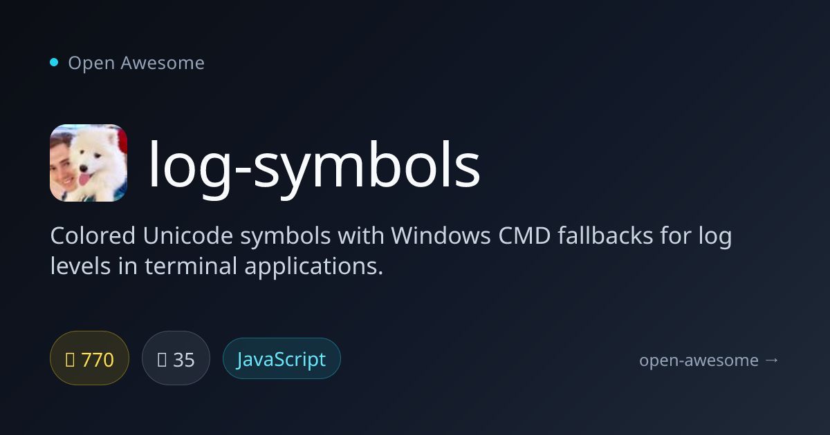 log-symbols — Colored Unicode Log Symbols | Open Awesome