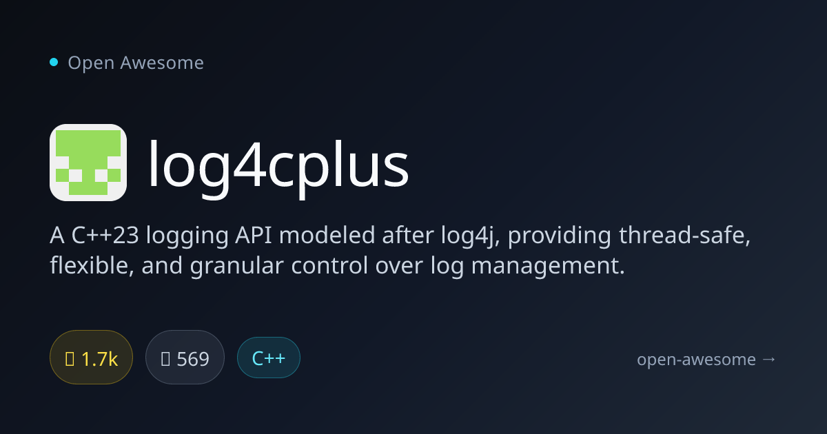 log4cplus — C++23 Logging API Library | Open Awesome