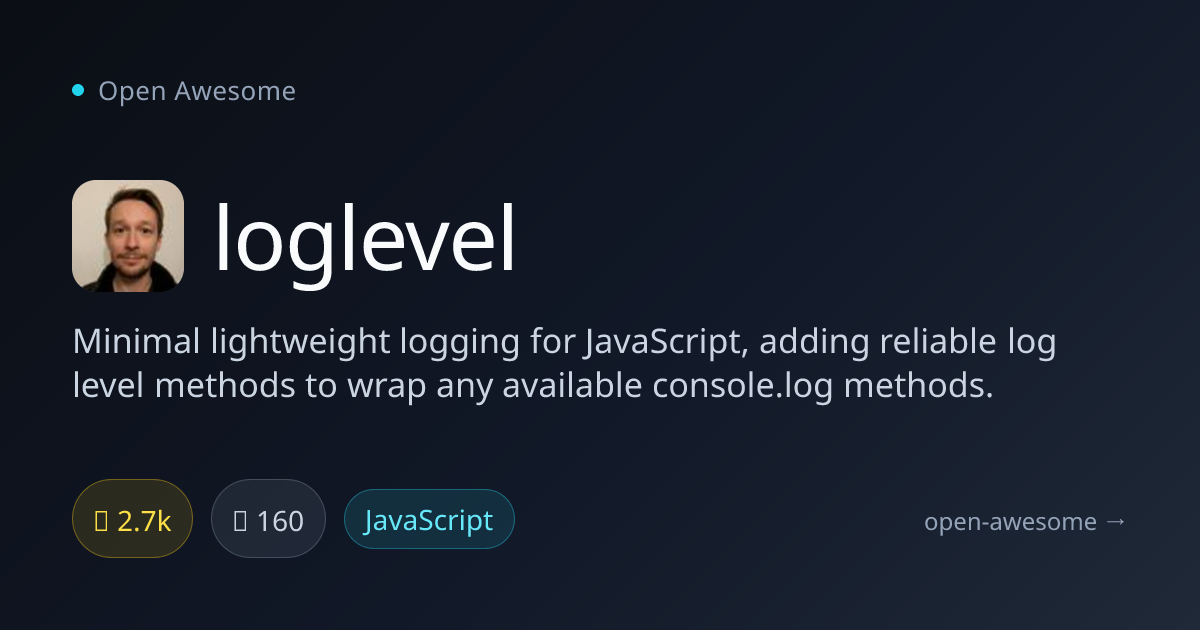 loglevel — Minimal JavaScript Logging Library | Open Awesome