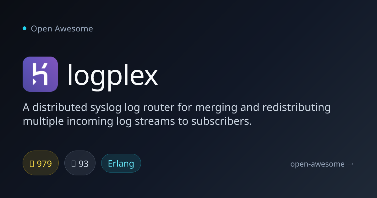 logplex — Distributed Syslog Log Router | Open Awesome