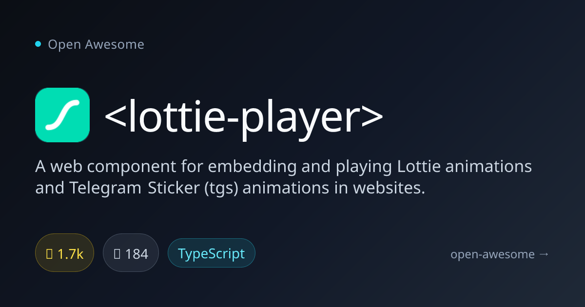 Web Component for Lottie Animations | Open Awesome